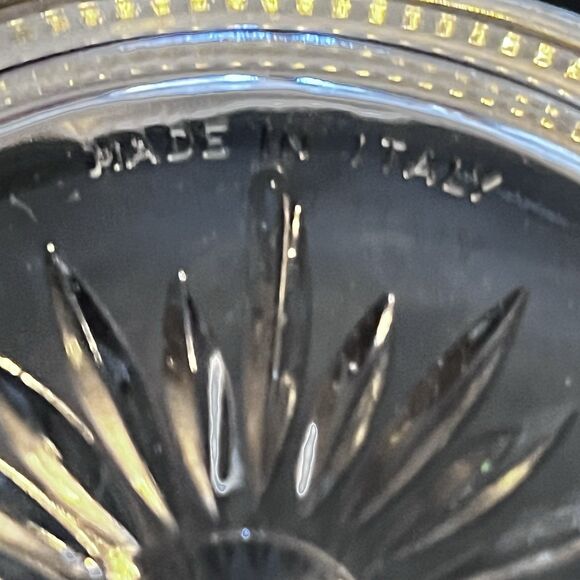 Vtg Leonard Silver Mfg Italy Crystal Glass & Silverplate Coasters Set of 4 NIB - Picture 5 of 13